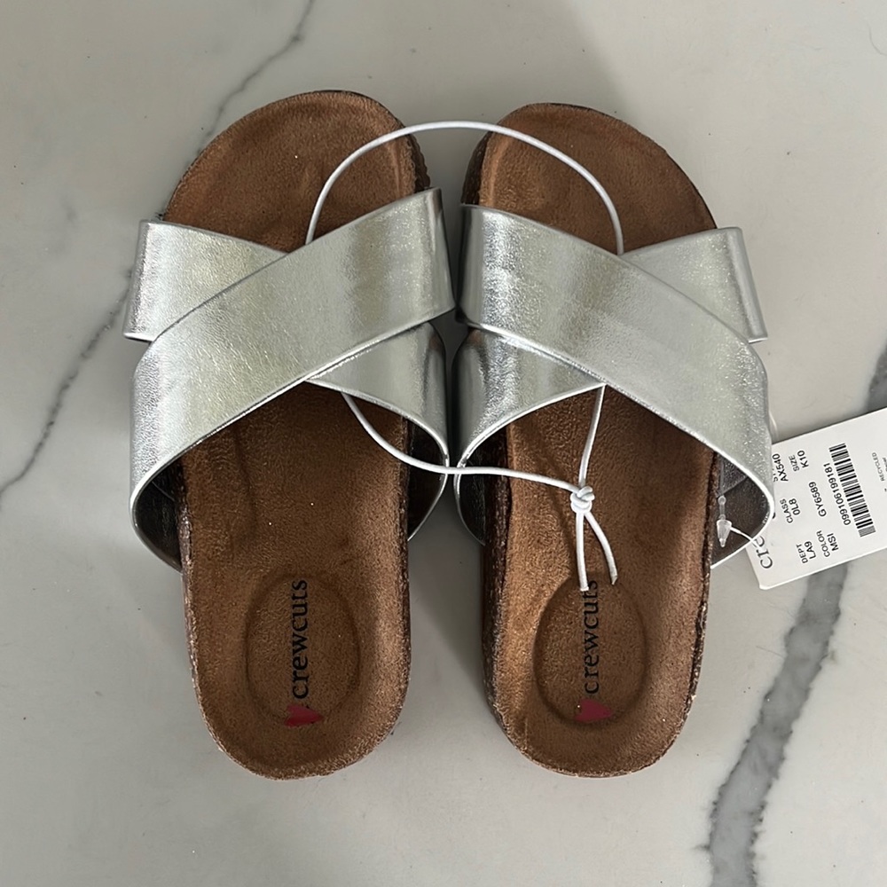 Brand new adorable jcrew metallic girls shoes size 10